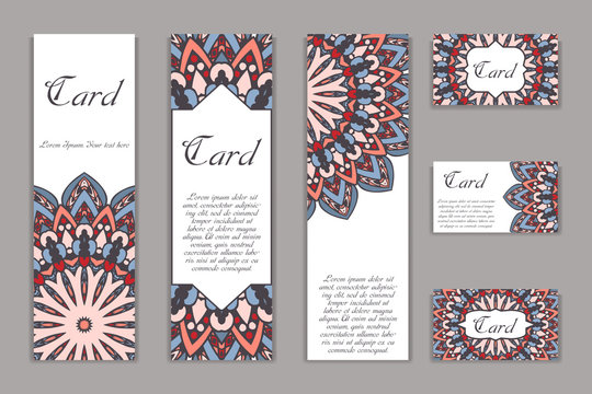 Retro card with mandala. Vintage background with place for text. Graphic template for your design. decorative ornament.