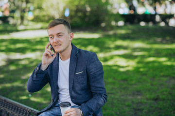 businessman working outdoors