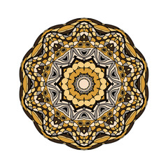 Round mandalas in vector. Abstract design element. Decorative retro ornament. Graphic template for your design.