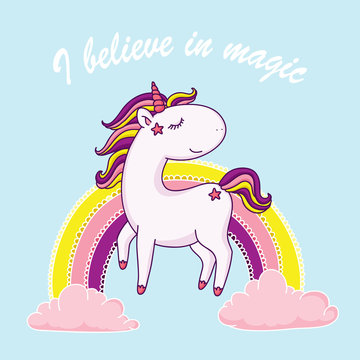 I believe in magic unicorn illustration