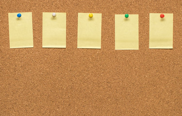Yellow blank note on Cork board