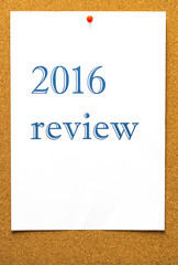 2016 Review - adhesive label pinned