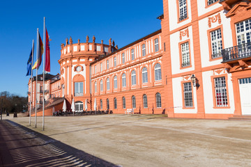 Wiesbaden, Biebricher Schloss am Rheinufer. Januar 2017