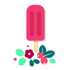 Berries Ice cream vector illustration