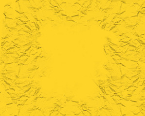  Yellow crumpled paper. Top view. Flat lay 