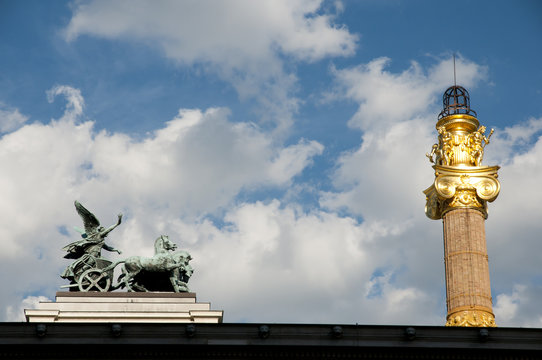 Quadriga Staue on Top of Parliament - Vienna - Austria 