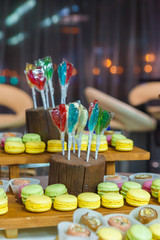 Candy bar. Wedding table with sweets, candy, dessert