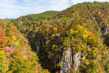 Naruko canyon with autumn foliage