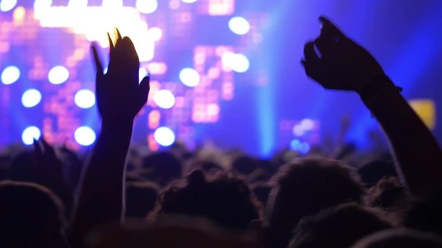 4K Concert crowd at live music festival