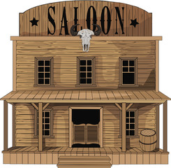 Saloon - Vector art - Old West Building - Western icon