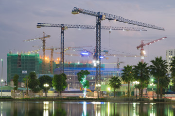 Building construction site in Asia