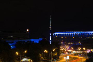 Fototapeta na wymiar television tower at night