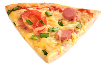 appetizing pizza on a white background