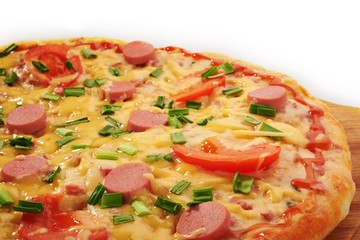 appetizing pizza on a white background