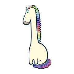 Unicorn weird character  funny  imagination vector art