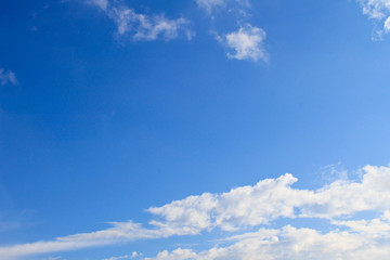 White clouds in the blue sky