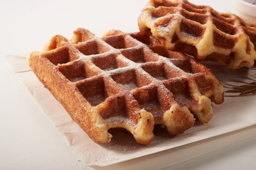 Belgian waffles isolated