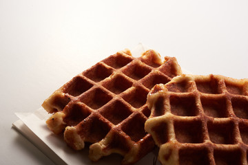 Belgian waffles isolated