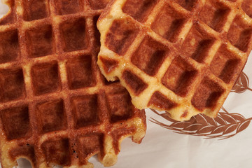 Belgian waffles isolated