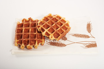 Belgian waffles isolated