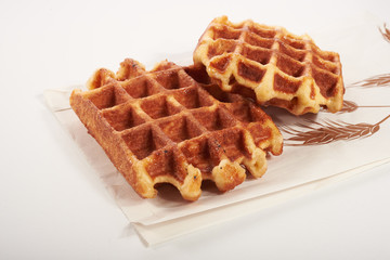 Belgian waffles isolated