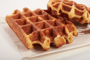 Belgian waffles isolated