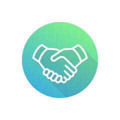 handshake line icon, deal, partnership symbol, vector illustration