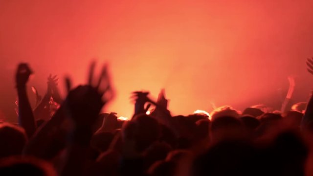 4K Concert crowd at live music festival