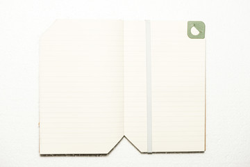 Note book on white background isolated