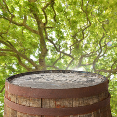 Fototapeta premium Old barrel top for display montages