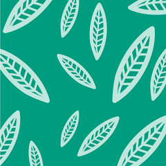 the green background with mint leaf pattern