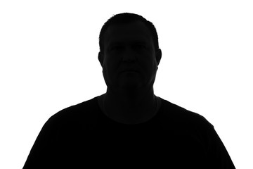 face of chubby man on a white background isolate