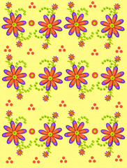 Daisy Garden on Soft Yellow