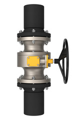 3D model of a steel valves - Industrial pipeline stopcock (ASME)