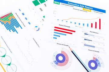 Office desk table with business paper, pen