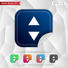 Colored icon or button of arrows symbol with background