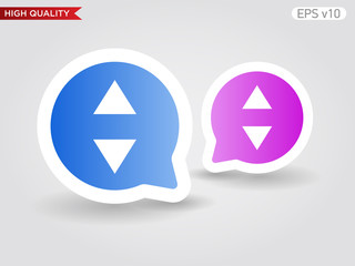 Naklejka premium Colored icon or button of arrows symbol with background