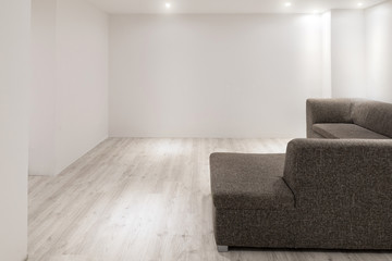 Sofa in leerem modernen renovierten Raum