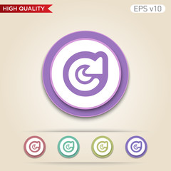 Colored icon or button of refresh symbol with background