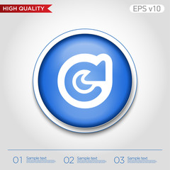 Colored icon or button of refresh symbol with background