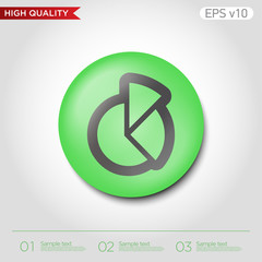 Colored icon or button of graph glass symbol with background