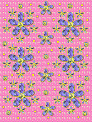 Fabric Flowers Pink Pattern
