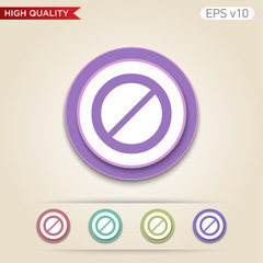 Colored icon or button of stop symbol with background