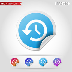 Colored icon or button of timer symbol with background