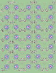 Muted country petals on soft green