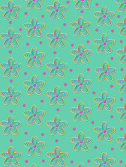 Star Flowers on top of light Green