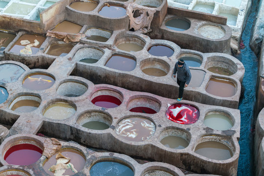 Tanneries of Fes, Morocco, Africa
