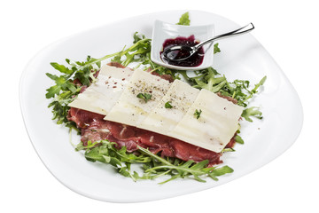 Beef and arugula starter