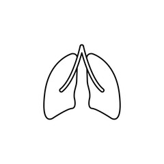 Lungs line icon, organ and part of body, vector graphics, a linear pattern on a white background, eps 10.