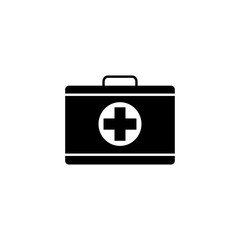 First aid box solid icon, medical case and bag, vector graphics, a filled pattern on a white background, eps 10.
